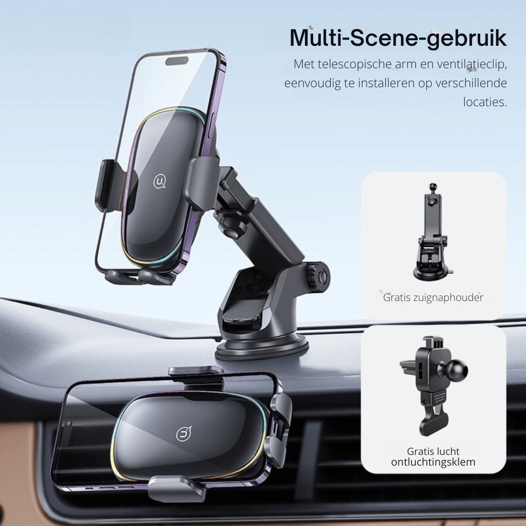 15W Draadloze Auto Telefoonhouder Met Kleurrijk Licht