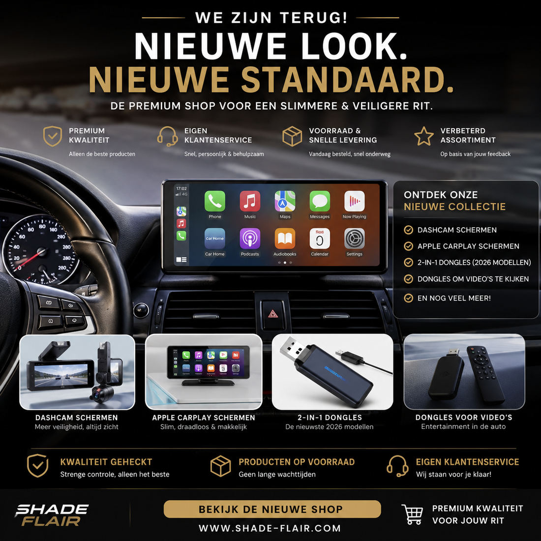 Beste Auto Gadgets 2026 | Apple CarPlay, Dashcams & Dongles – Shade Flair