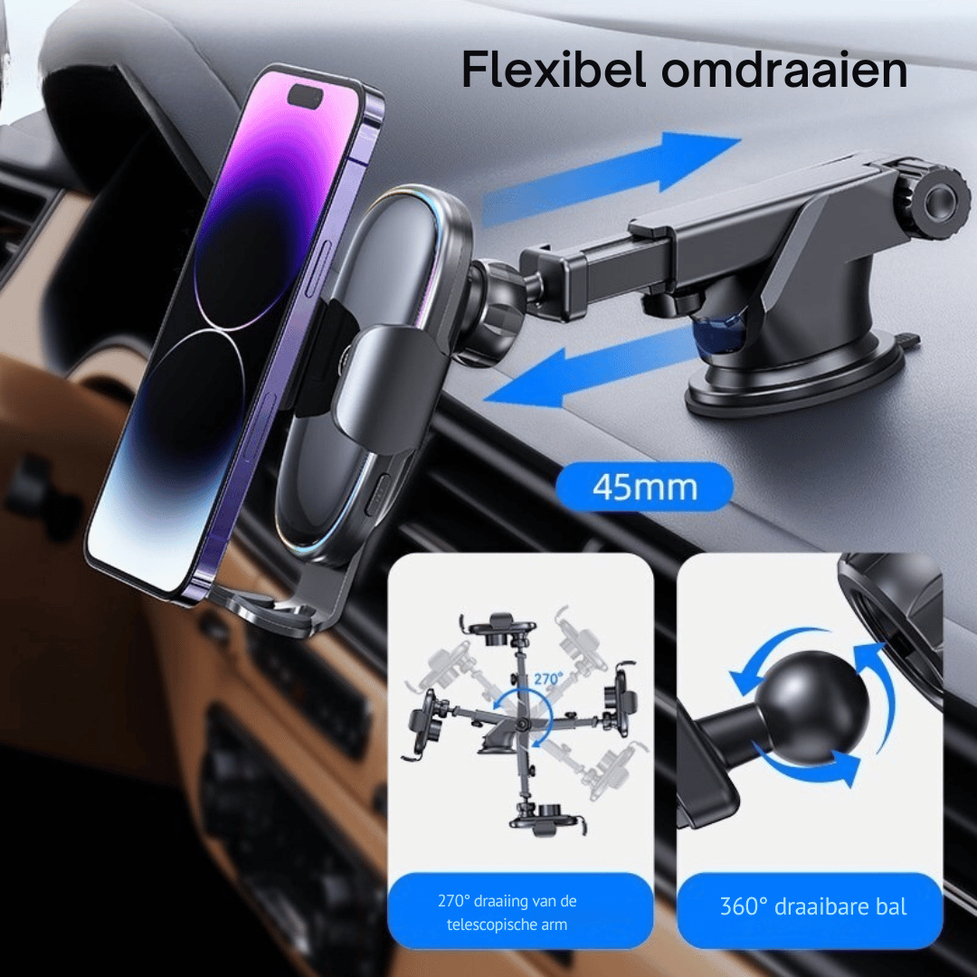 15W Draadloze Auto Telefoonhouder Met Kleurrijk Licht