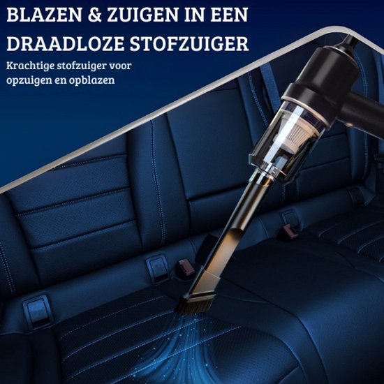 Compacte draadloze handstofzuiger voor auto