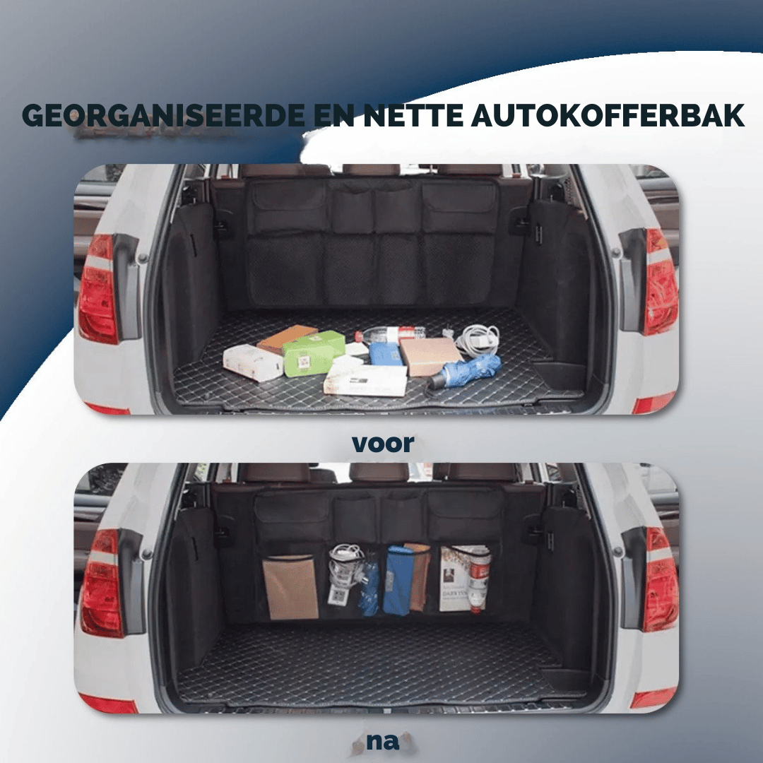 Autostoel en Kofferbak Organizer – 8 Zakken en Verstelbare Riemen