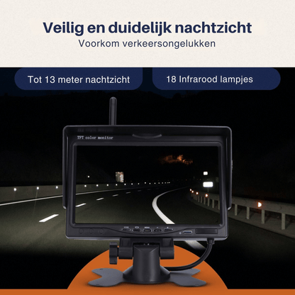 Draadloze Achteruitrijcamera – Voor Auto, Camper en Vrachtwagen – 7 Inch – IP67 – IR Nachtzicht