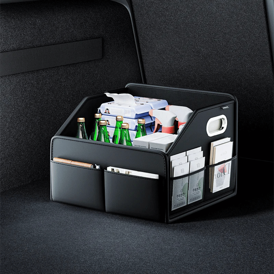 Luxe Opvouwbare Kofferbak Organizer – PU Lederen Opslagbox voor SUV, MPV en Auto's