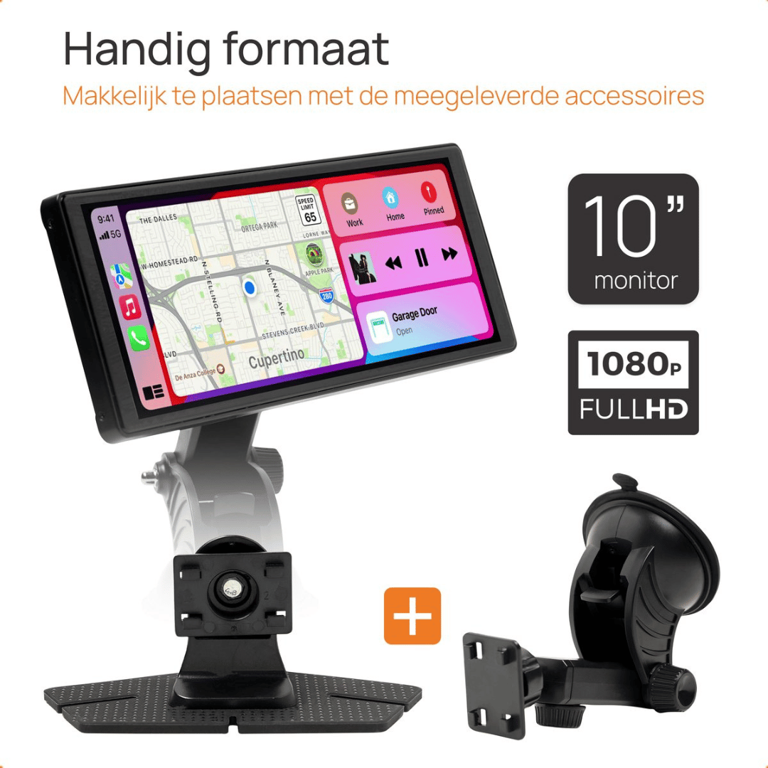 Navigatiesysteem 10 Inch – Draadloos Apple CarPlay & Android Auto – Dashcam & Achteruitrijcamera