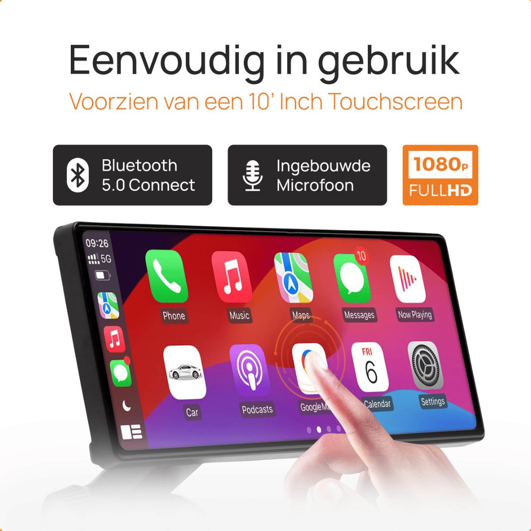 Navigatiesysteem 10 Inch – Draadloos Apple CarPlay & Android Auto – Dashcam & Achteruitrijcamera