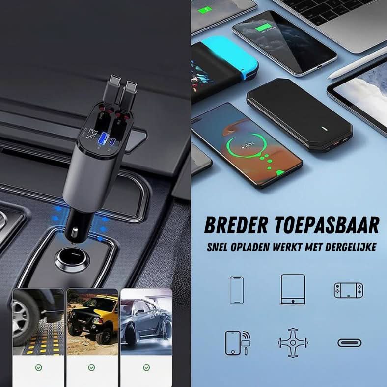 Flair | 4-in-1 Intrekbare Autolader - ShadeFlair